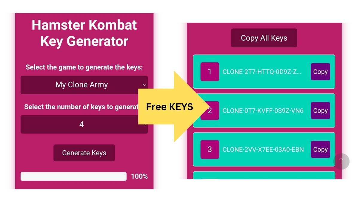 free key generator for hamster kombat